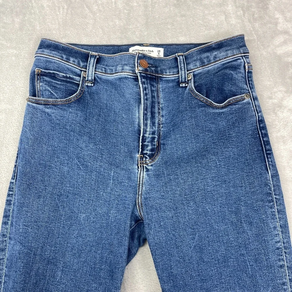 Abercrombie & Fitch Ankle Jeans Womens 28/6 (28x27) Blue Denim High Rise‎ Skinny